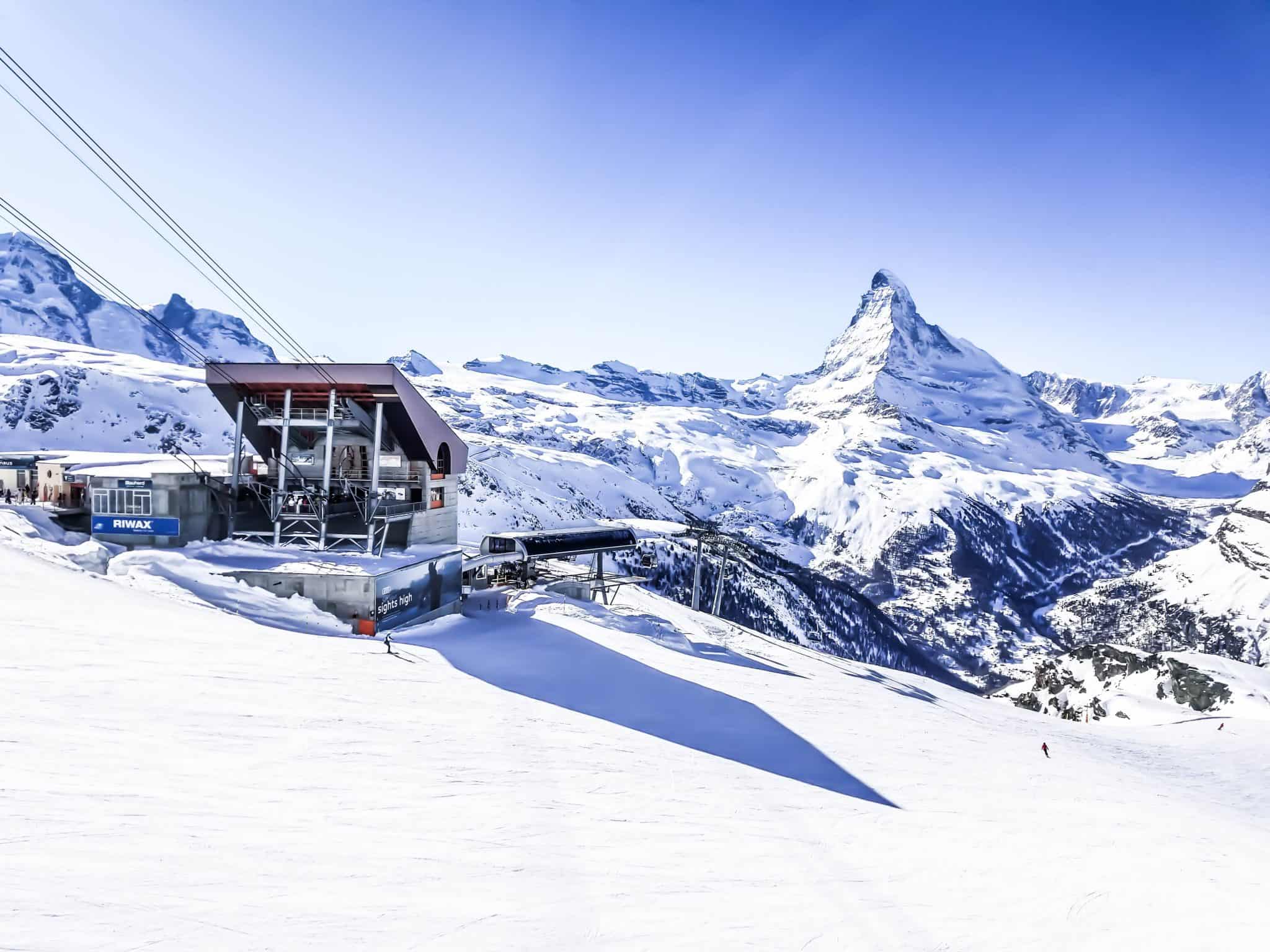 Gondola Station In Zermatt With The Matterhorn In Background