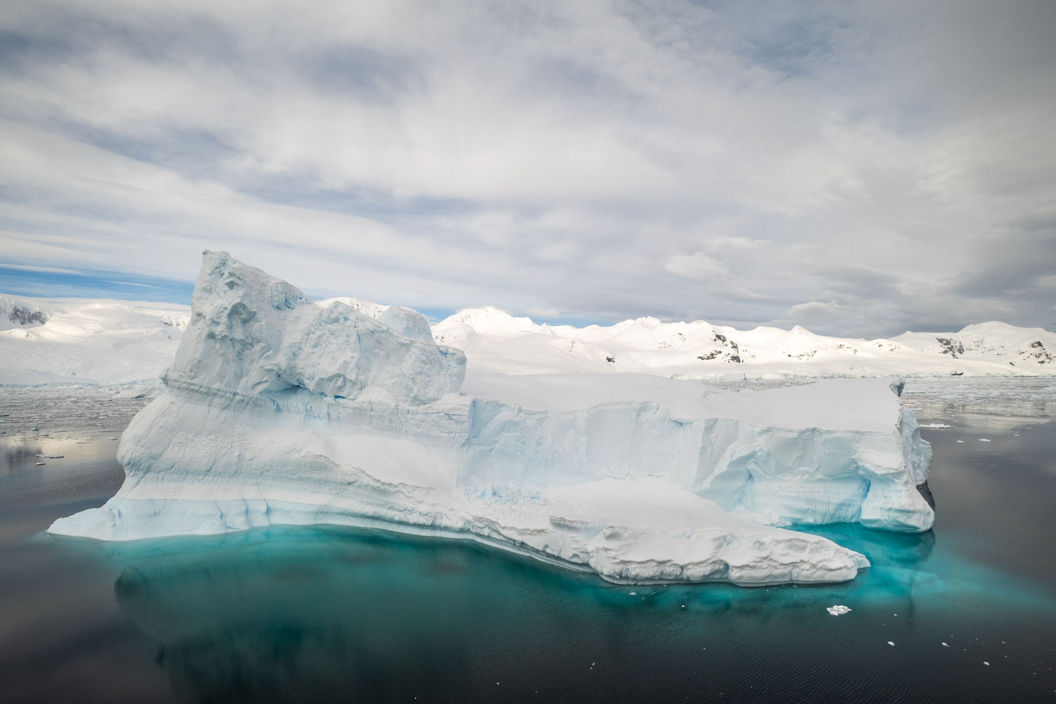 passing an iceberg in antarctica