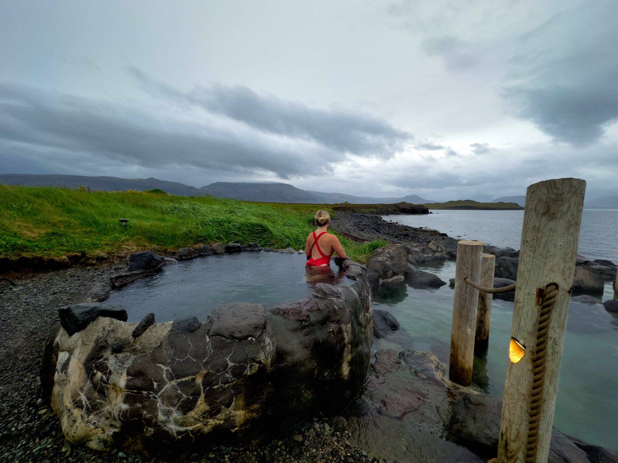 Natasha Sits In Original Hottest Pool At The Hvammsvik Hot Springs