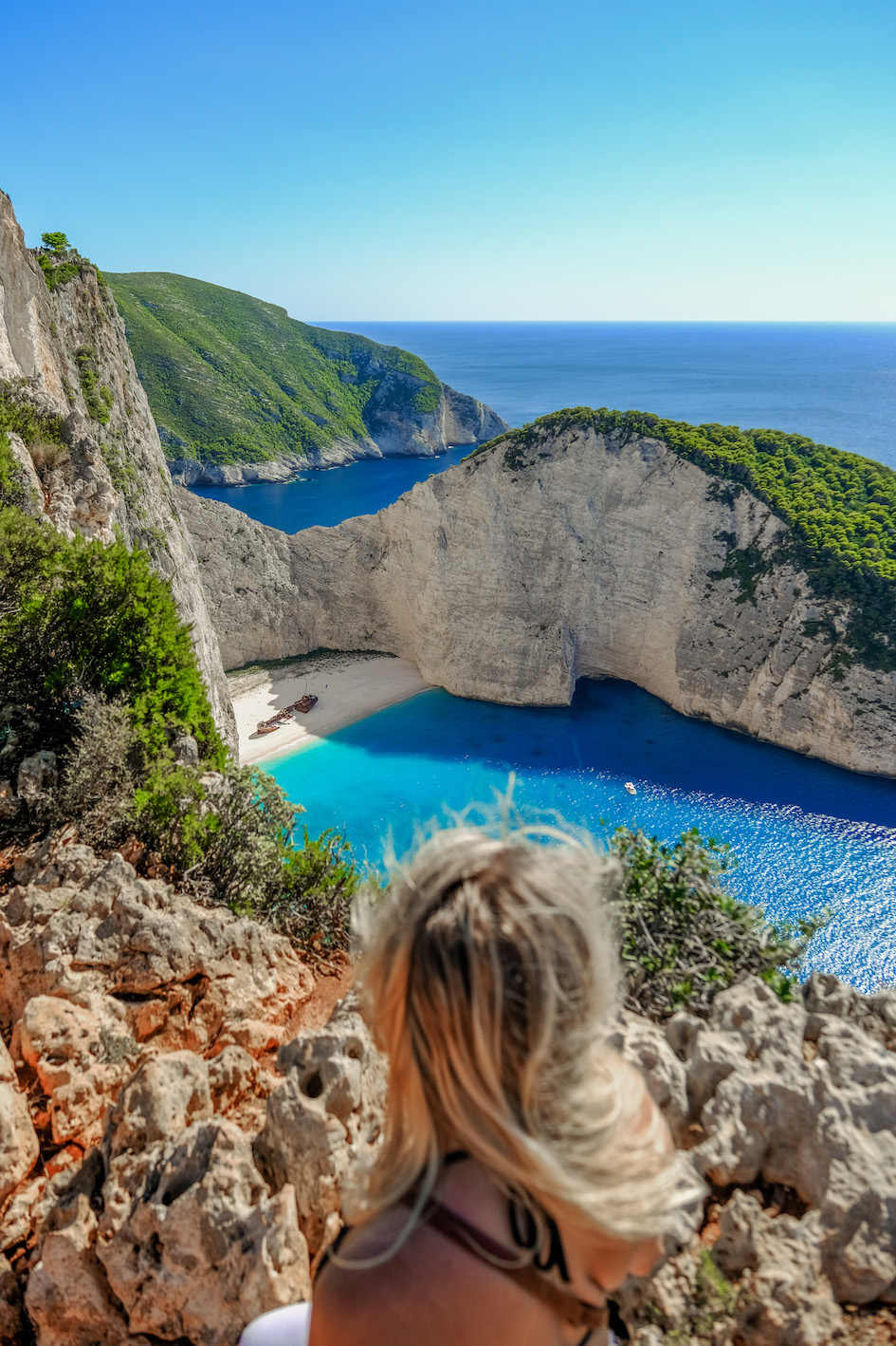 Natasha Looks Down On Navagio Beach (Shipwreck Beach) Zakynthos