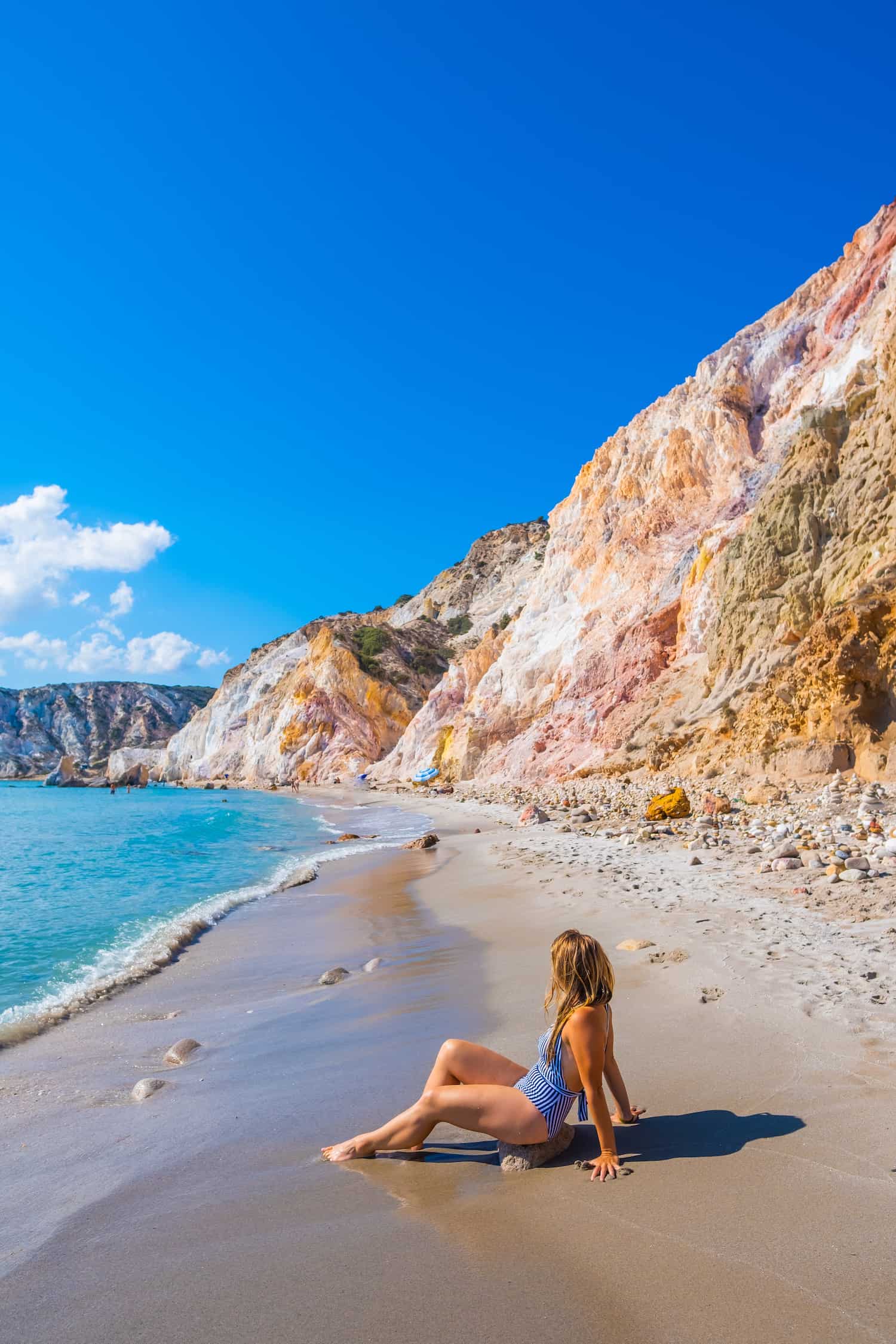 Natasha Sits On Firiplaka Beach, Milos