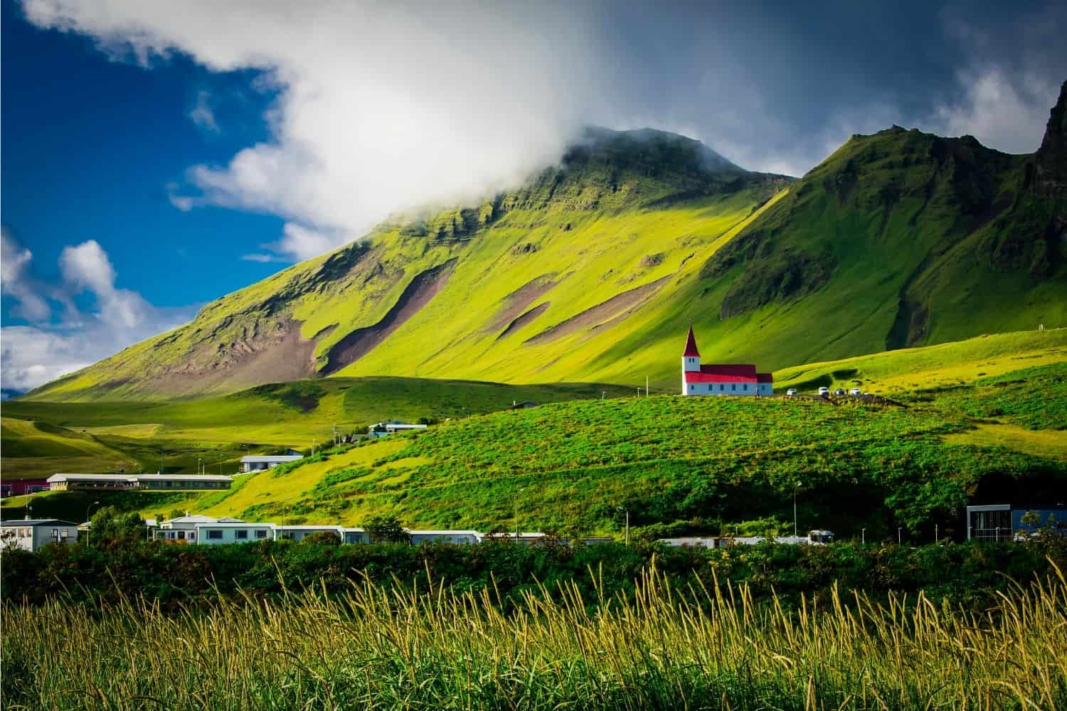 The Church Of Vik In Iceland On A Sunny Day